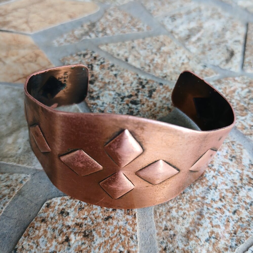 Vintage Women’s Solid Copper Wide Cuff Bracelet